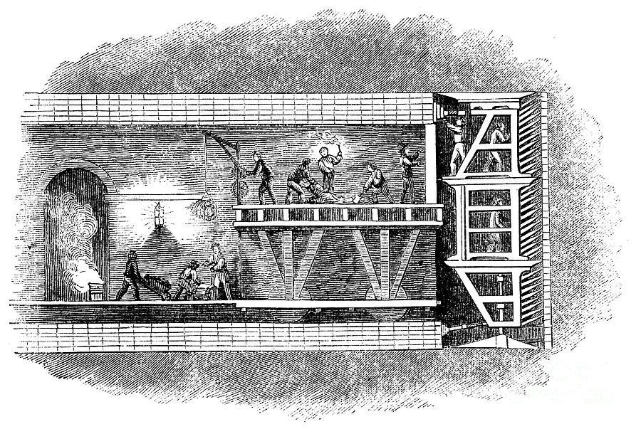 Construction Of The Thames Tunnel Drawing by Print Collector