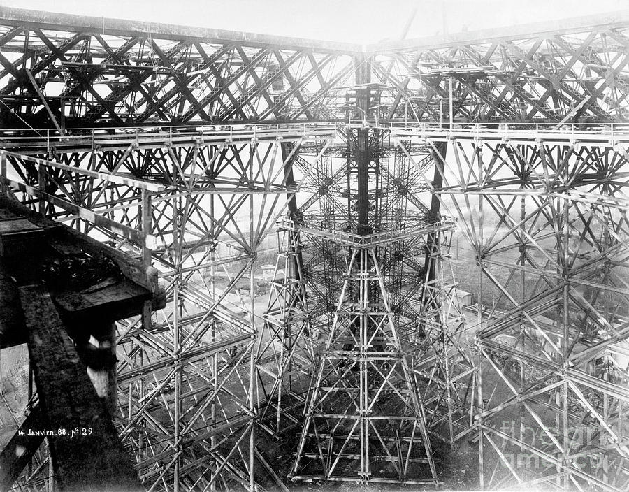 Construction Phase Of Eiffel Tower Photograph by Bettmann - Fine Art ...