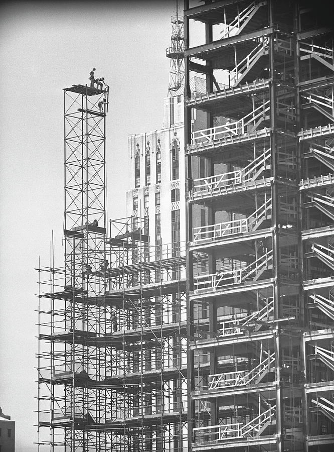 Construction Site, B&w Photograph by George Marks