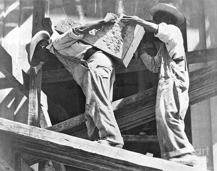 Construction Workers At The Stadium, Mexico City, 1927 Photograph by Tina Modotti