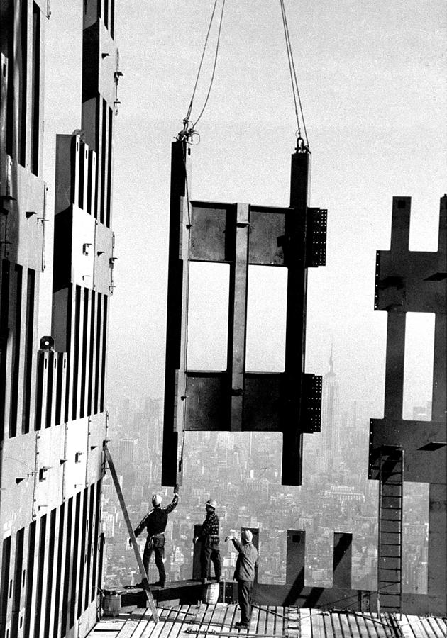 Construction Workers On The Top Floors Photograph by New York Daily News Archive