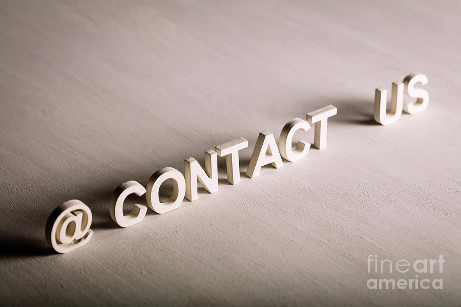 CONTACT US text made from white letters Photograph by Michal Bednarek