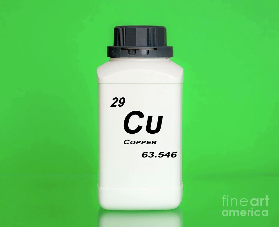 Container Of The Chemical Element Copper Photograph by Wladimir Bulgar/science Photo Library