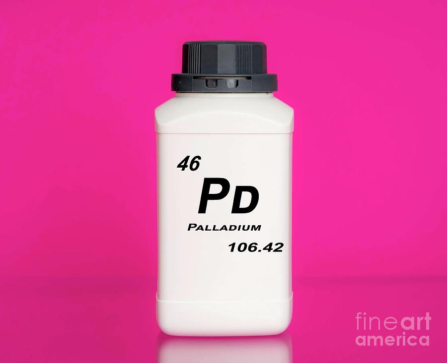 Bottle Photograph - Container Of The Chemical Element Palladium by Wladimir Bulgar/science Photo Library