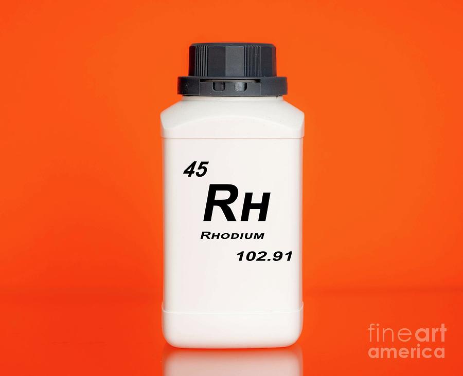 Container Of The Chemical Element Rhodium Photograph by Wladimir Bulgar/science Photo Library