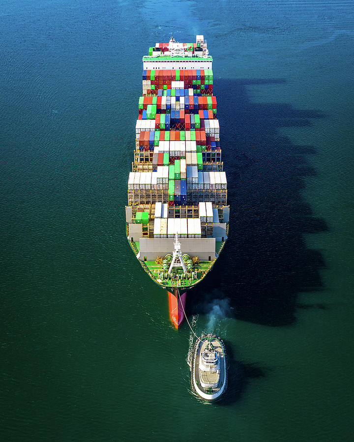 Container Ship Tug Photograph by Clinton Ward