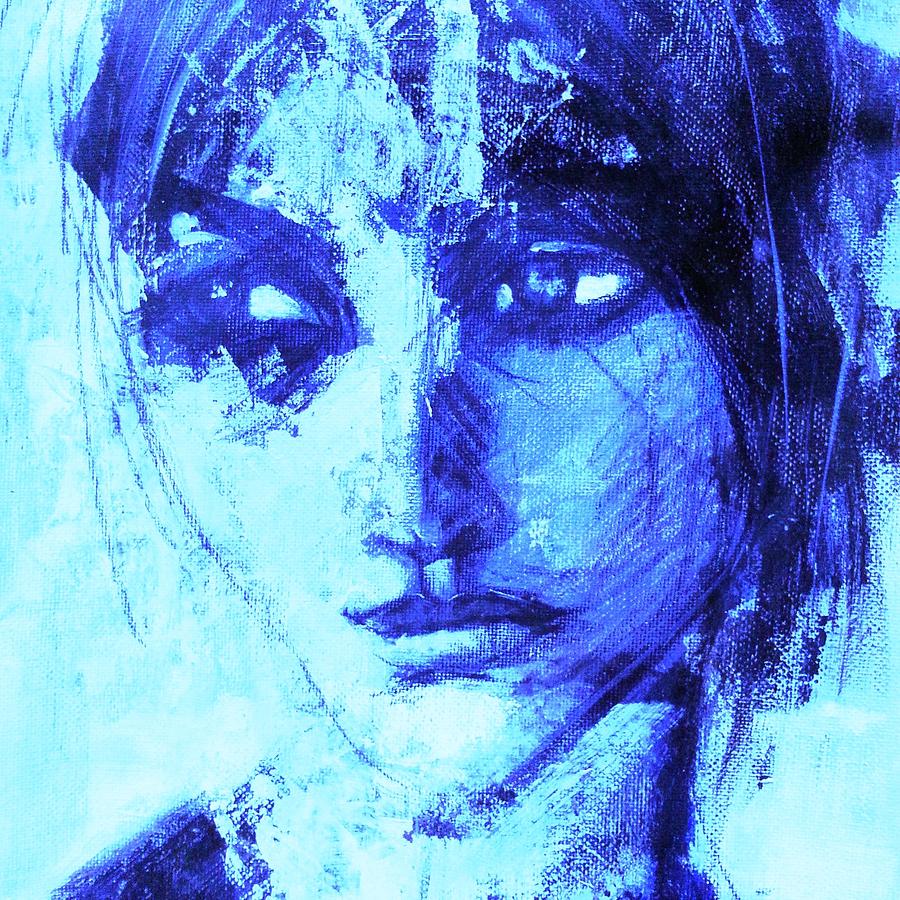 Blue Women Painting by Chan HERBECQ - ZIELINSKI - Pixels