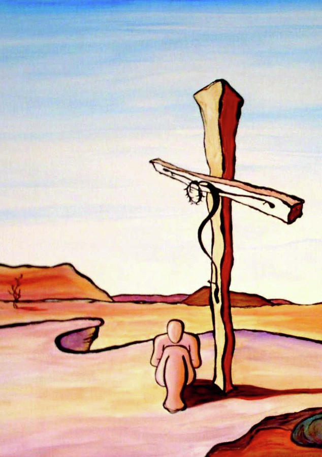 Desert Painting - Contemplation - closeup by Michelle McSpadden Desert Painting - Contemplation - closeup by Michelle McSpadden