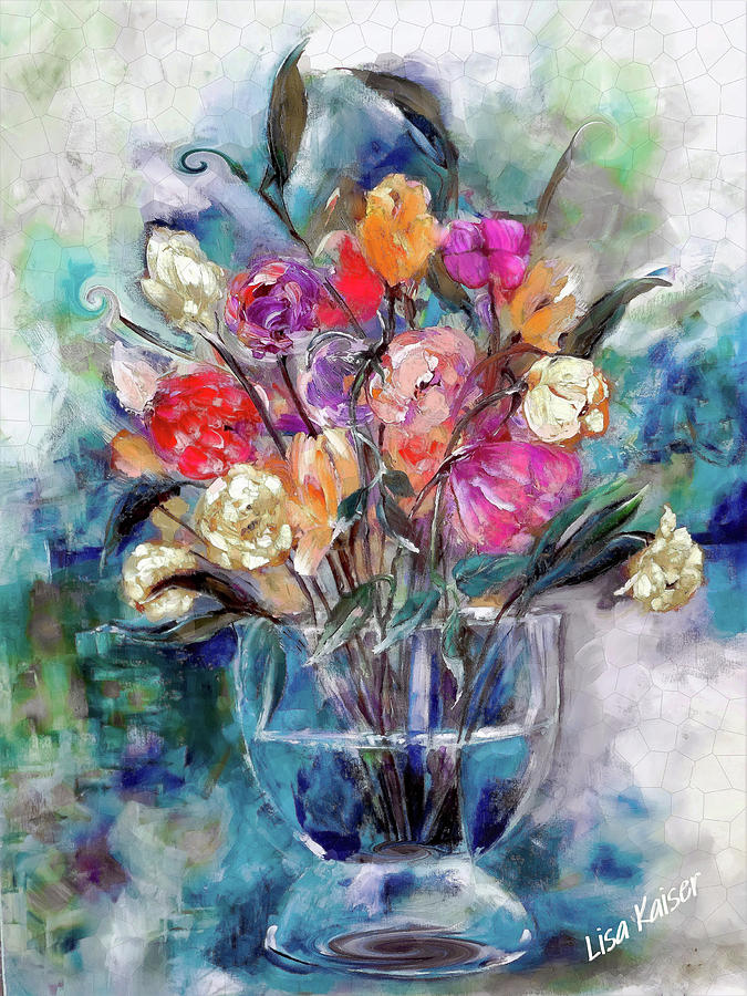 Contemporary February Floral Digital Art by Lisa Kaiser