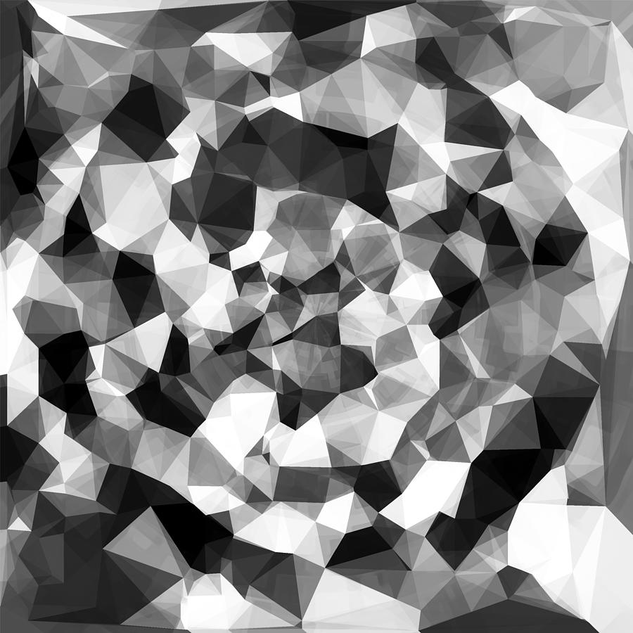 Contemporary Geometric Polygon Abstract Pattern In Black