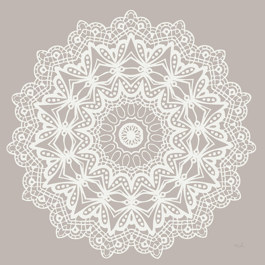 Lace Painting - Contemporary Lace Neutral Vi by Moira Hershey