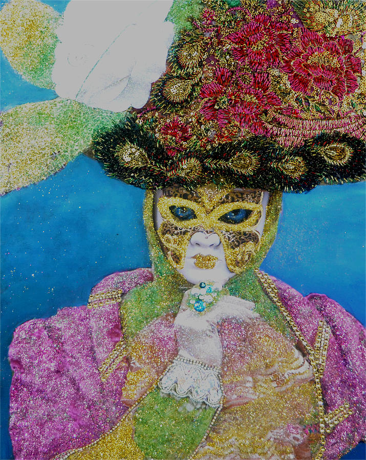 Lace Mixed Media - Contessa - The Carnival of Venice by Anni Adkins