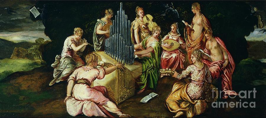 Contest Between Muses And Pierides By Jacopo Robusti Known As Tintoretto Painting by Jacopo Robusti Tintoretto