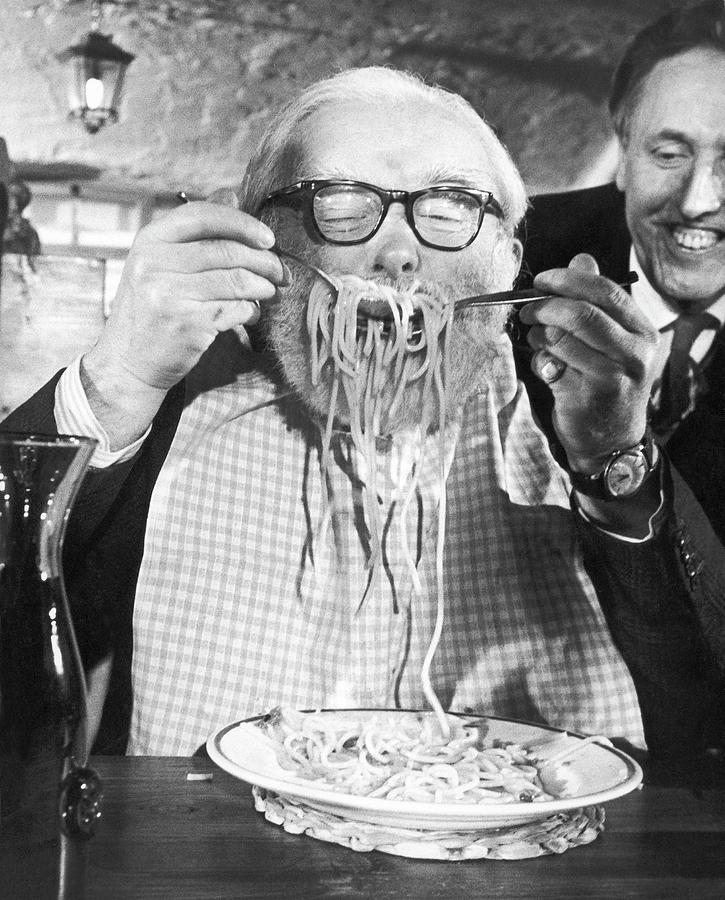 Contest Of Spaghetti In England In 1967 Photograph by Keystone-france