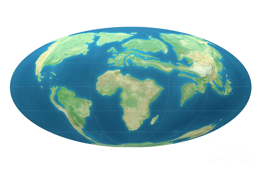 Continents 50 Million Years Ago Photograph by Claus Lunau/science Photo ...