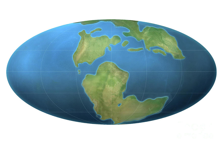 Continents On Earth 152 Million Years Ago Photograph by Claus Lunau ...