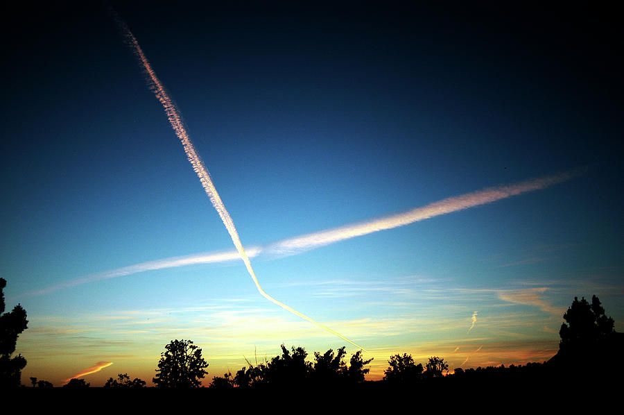 Contrail Sunset by John B. Mueller Photography