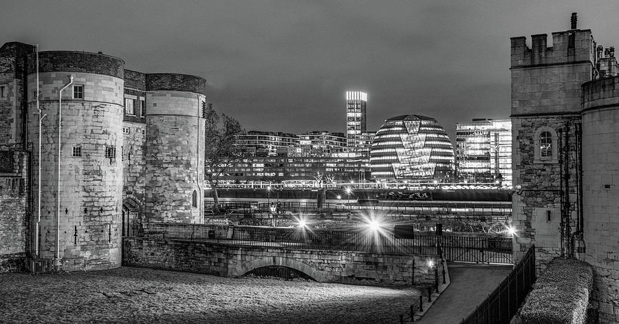 Contrasts of London, Black and White Version Photograph by Marcy Wielfaert