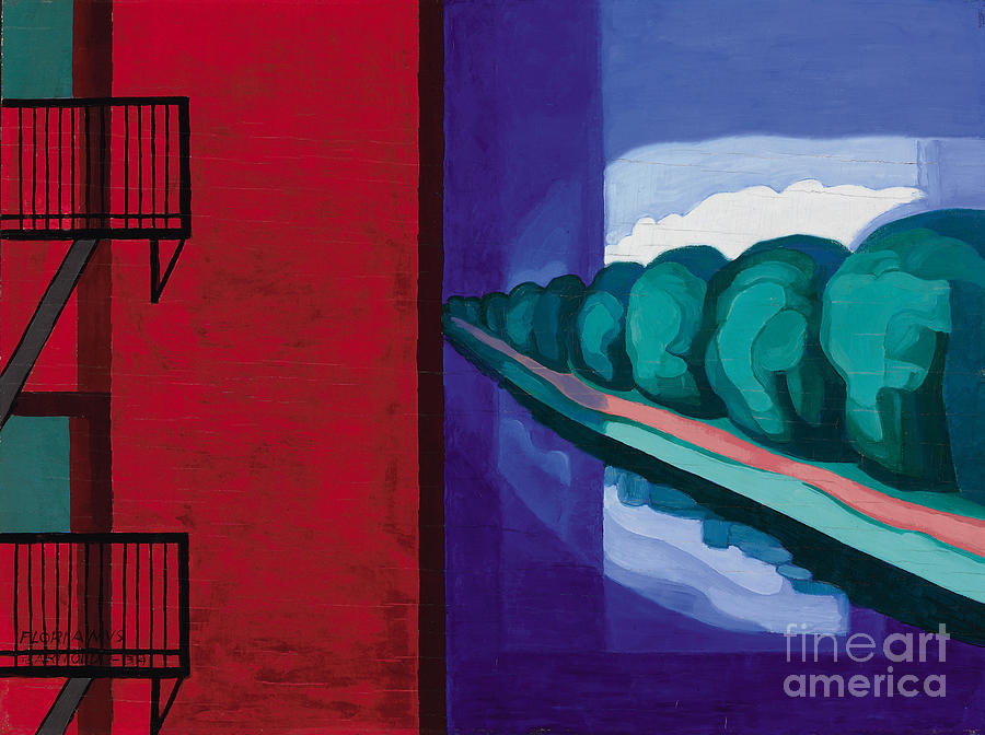 Contrasts Painting by Oscar Florianus Bluemner