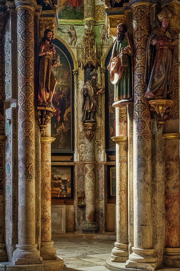 Convento de Cristo Statues on Columns - Portugal Photograph by Stuart Litoff