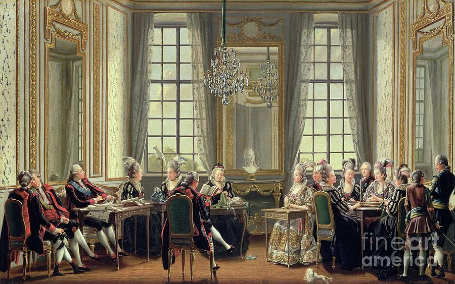 Conversation At Drottningholms Palace, 1779 Painting by Pehr Hillestrom