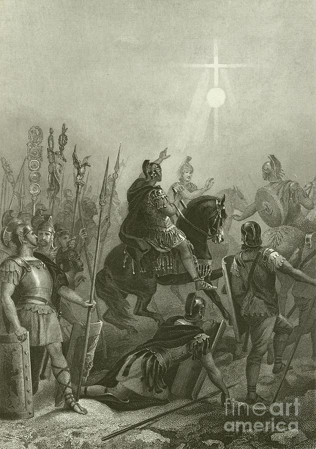 Conversion Of The Emperor Constantine, 312 Painting by Alonzo Chappel