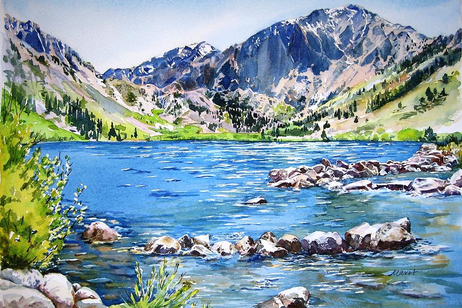 Mountain Lake Painting - Convict Lake by Lynn Marit Peterson