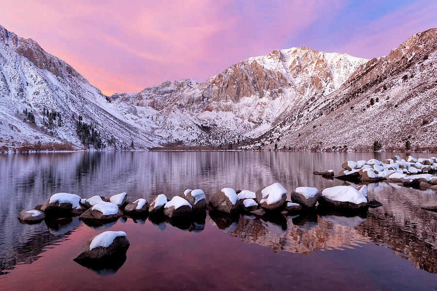 Convict Lake Sunrise With Fresh Snow Photograph by Justin Reznick Photography