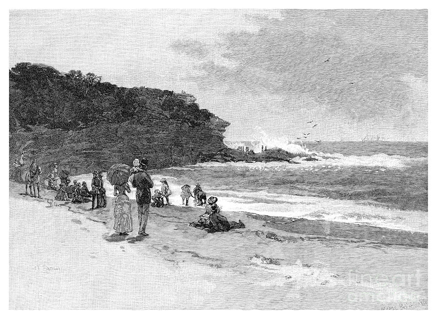 Coogee Beach, Sydney, New South Wales Drawing by Print Collector