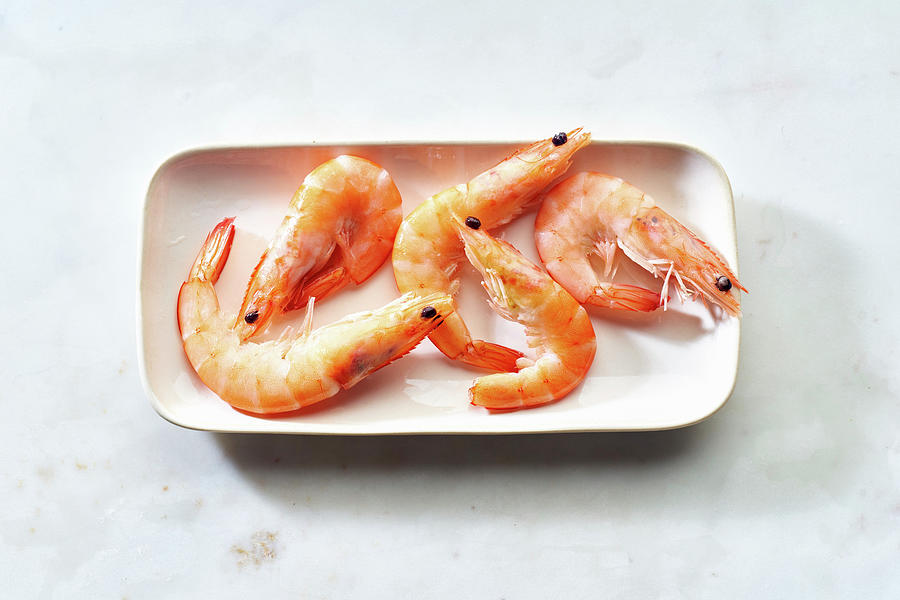 Cooked Shrimps In An Elongated Dish Photograph by Anastasiia Nurullina