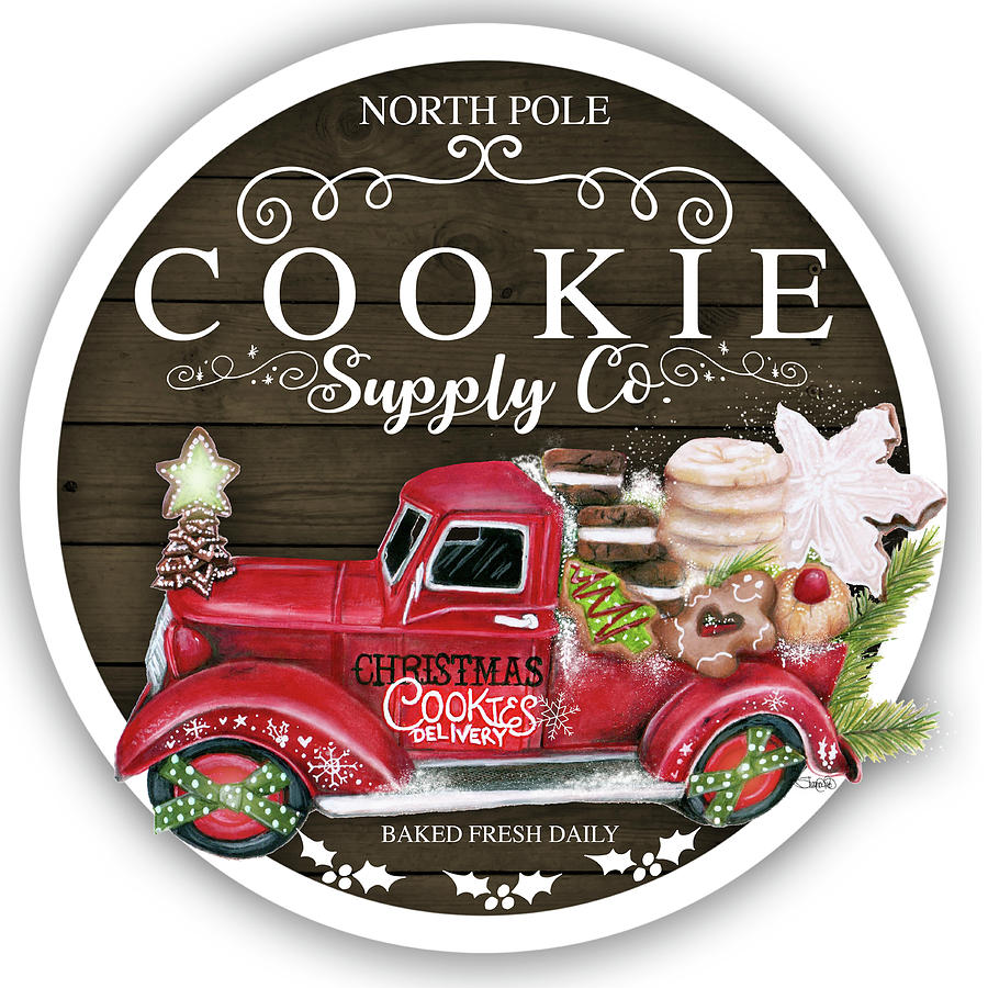 Christmas Mixed Media - Cookie Supply Co Sign by Sheena Pike Art And Illustration