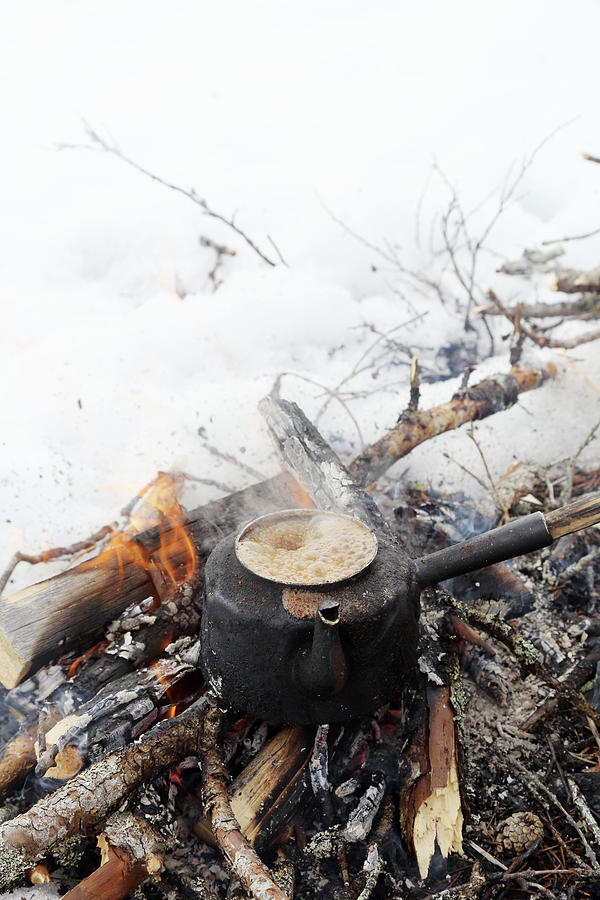 Cooking Coffee In Swedish Lapland Photograph by Susanna Rosn