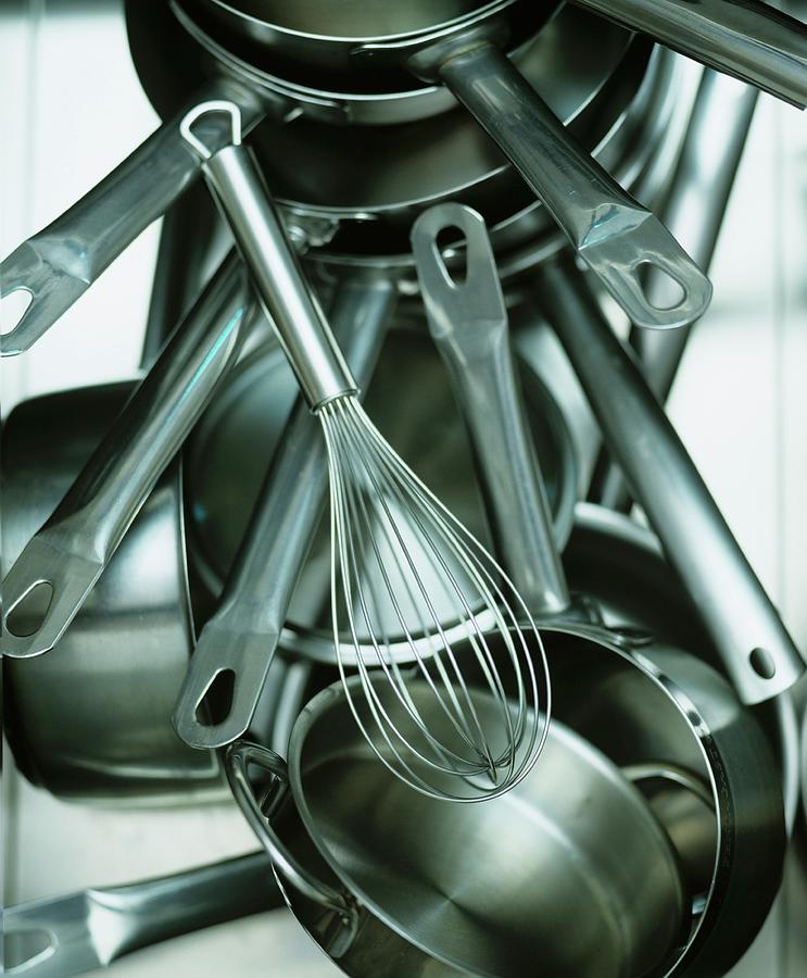 Cooking Utensils Made From Stainless Steel Photograph by Michael Wissing