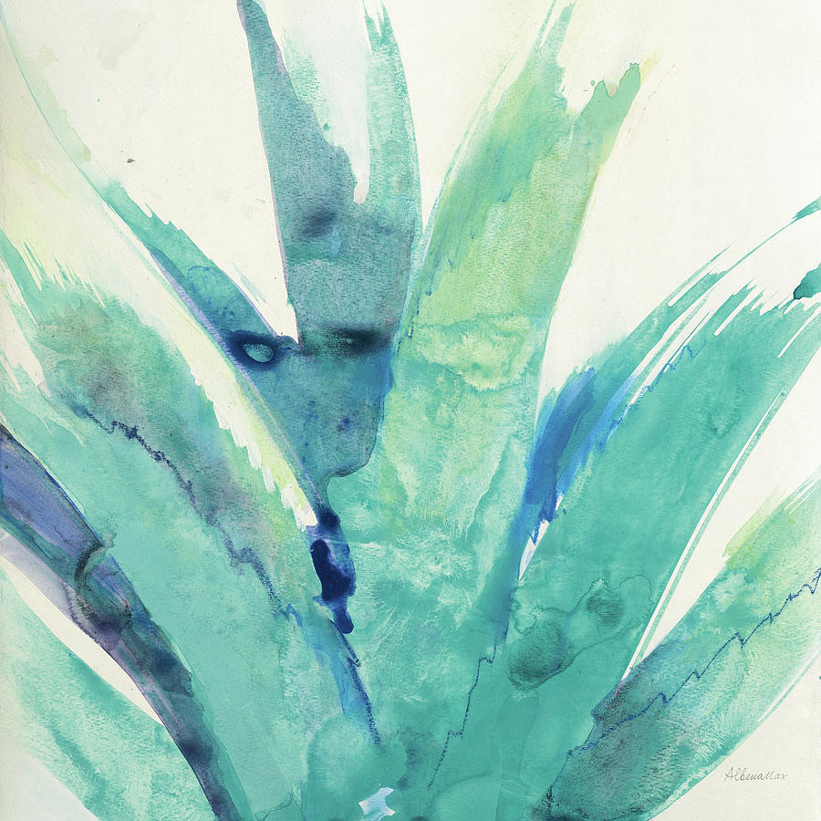 Blue Painting - Cool Aloe Crop by Albena Hristova