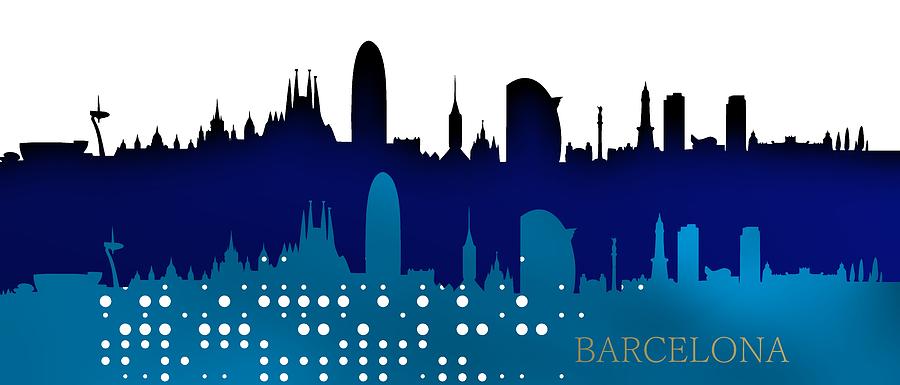 Cool blue Barcelona skyline. by Alberto RuiZ Cool blue Barcelona skyline. by Alberto RuiZ