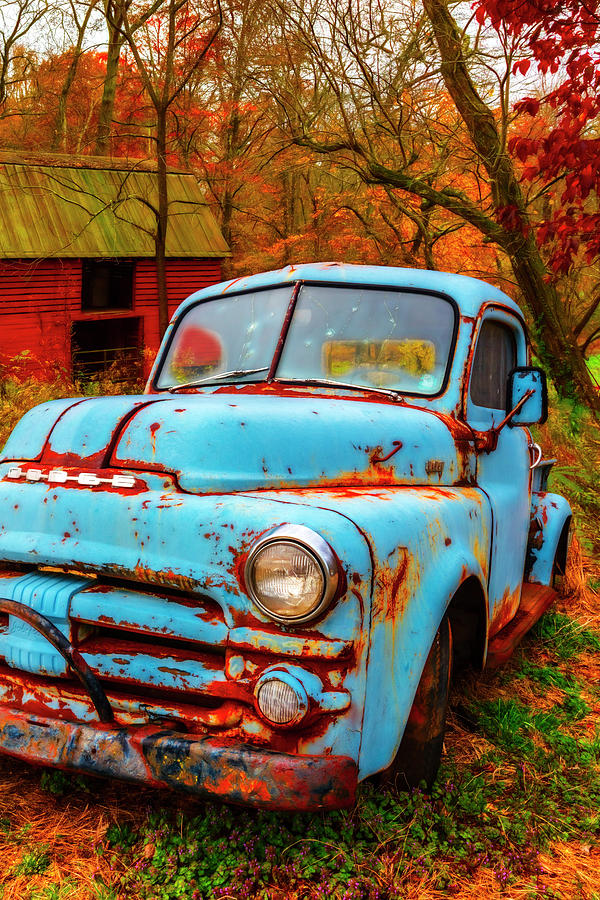 Cool Blue Dodge in Watercolors Photograph by Debra and Dave Vanderlaan