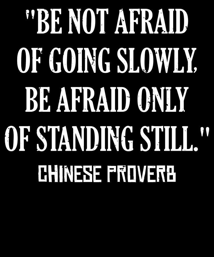 Cool Chinese Proverb Be Not Afraid Of Going Slowly Be Afraid Only Of ...