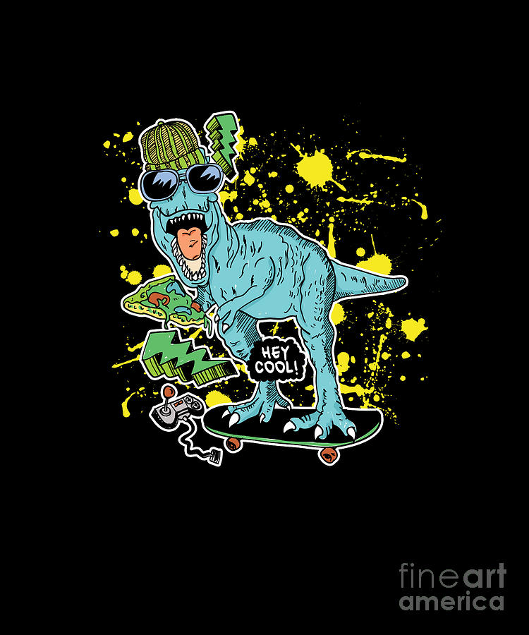 Cool Dinosaur Skateboarding Colorful Skateboard TRex Lovers Gifts ...