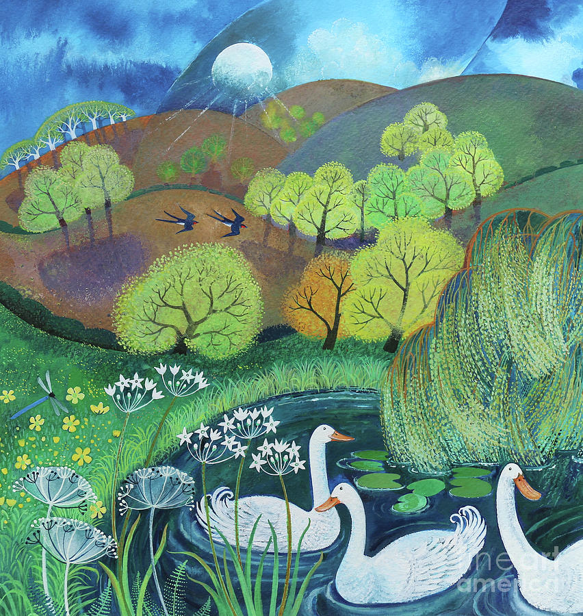 Cool Ducks Painting by Lisa Graa Jensen