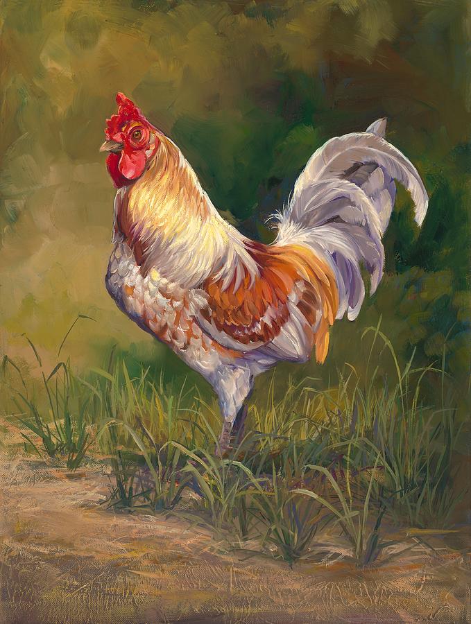 Rooster Painting - Cool Dude Rooster by Laurie Snow Hein