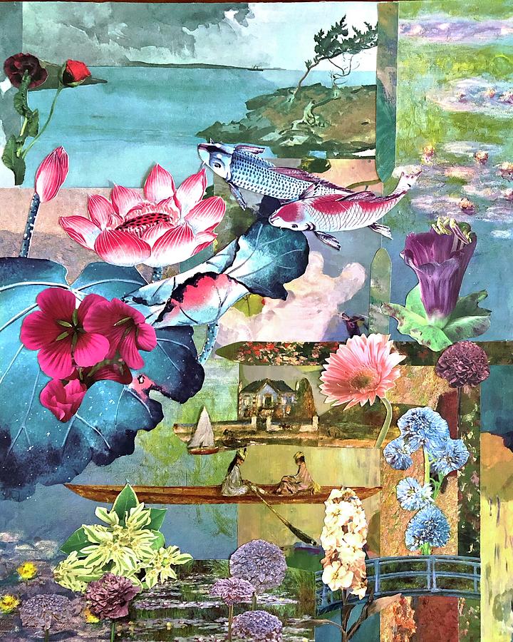 Cool Floral Collage Mixed Media by Kirsten Giving