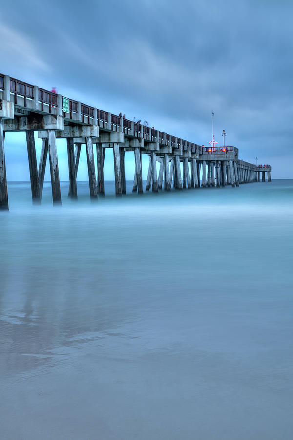 America Photograph - Cool Night at Russell-Fields Pier - Panama City Beach Florida by Gregory Ballos