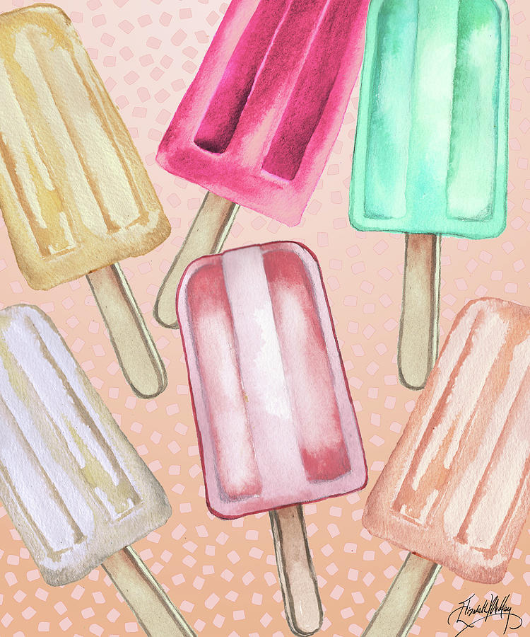 Cool Popsicles Mixed Media by Elizabeth Medley Cool Popsicles Mixed Media by Elizabeth Medley