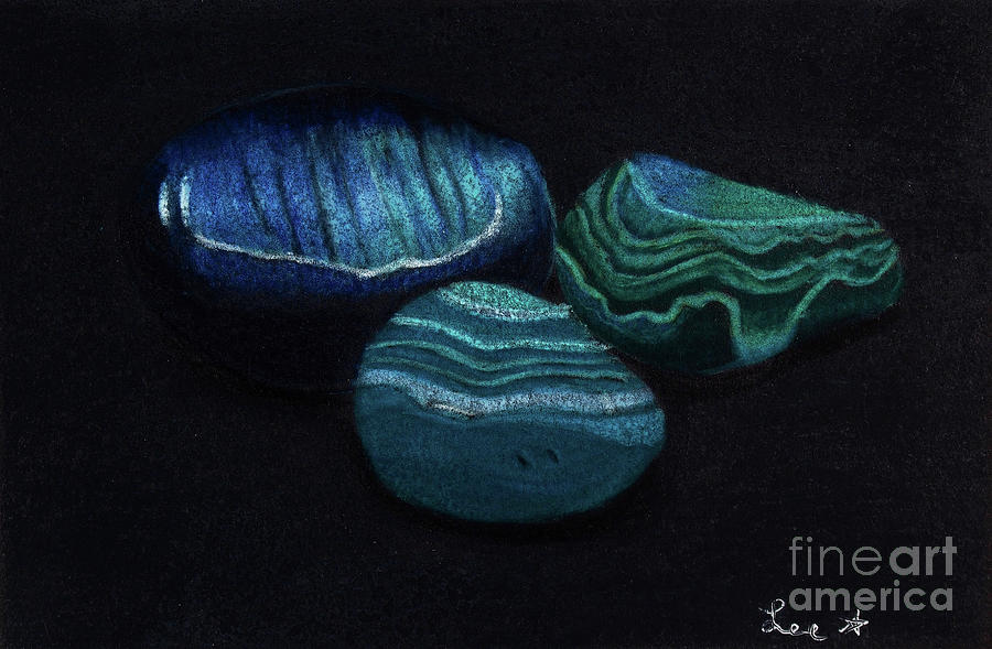 Cool Rock Trio Painting by Dorothy Lee
