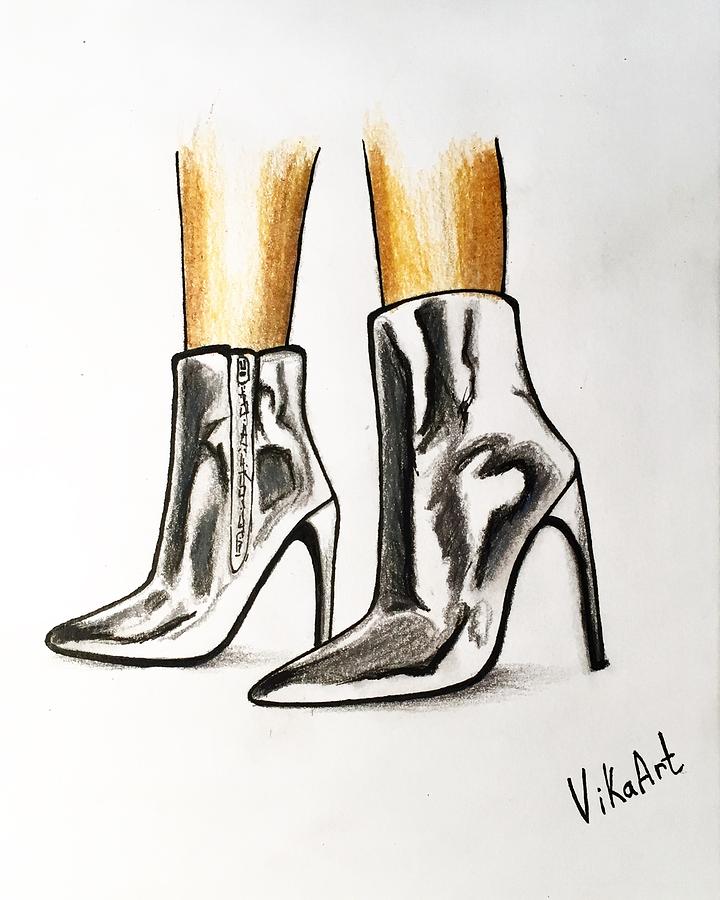 Cool shoes Drawing by Victoria Dmitrieva