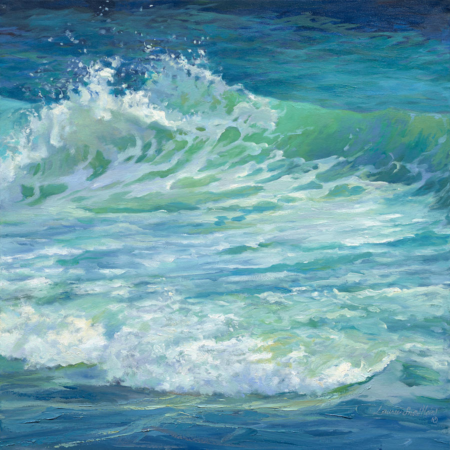 Nature Painting - Cool Splash Diptych Right by Laurie Snow Hein