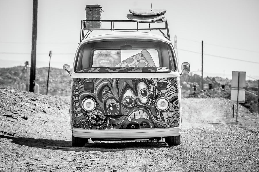 Cool Volkswagon With Graffiti On Side Of The Road Photograph by Alex Grichenko