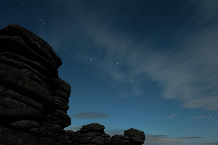 Coombestone Tor Star Trails i Photograph by Helen Jackson