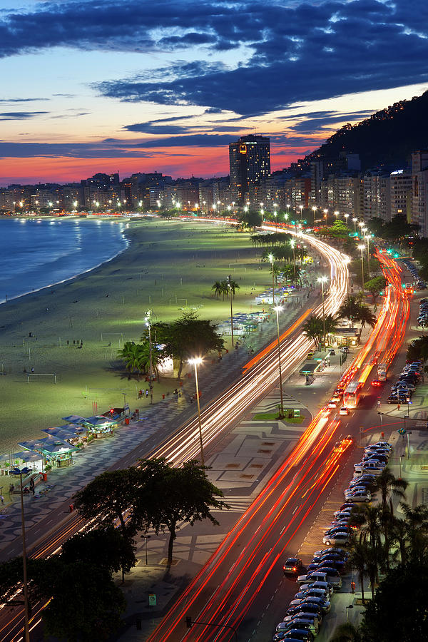 Copacabana Beach, Avenue Atlantica, Rio Photograph by Peter Adams