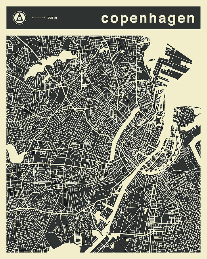 Copenhagen Map 3 Digital Art by Jazzberry Blue Copenhagen Map 3 Digital Art by Jazzberry Blue